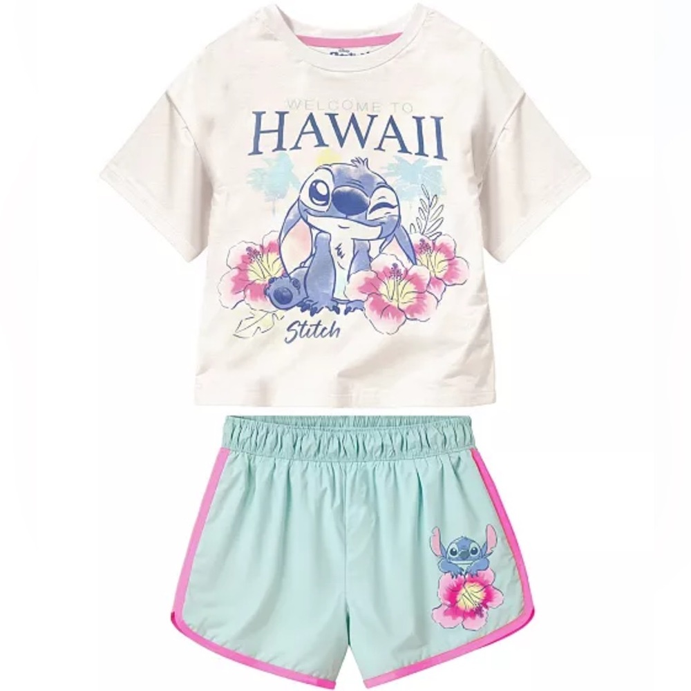 Disney 2-Piece Stitch Kauai Chief Cotton T-Shirt and French Terry Shorts Set
